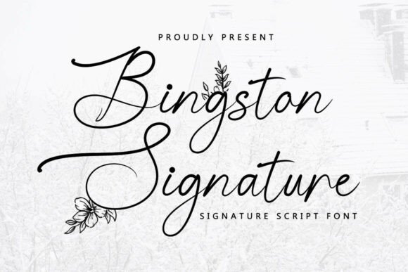 Bingston Signature: Elegant Floral Script Font
